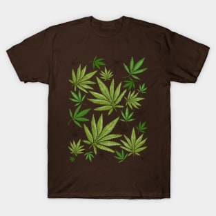 Cannabis Leaf Pattern T-Shirt